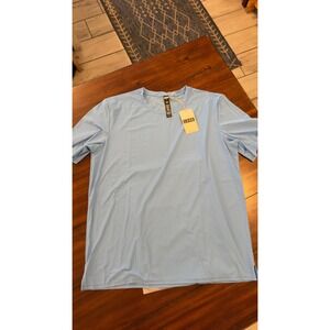 LSKD Cadence Running Tee Mens XL Azure Blue MSST01580 NWT NEW Short Sleeve Shirt